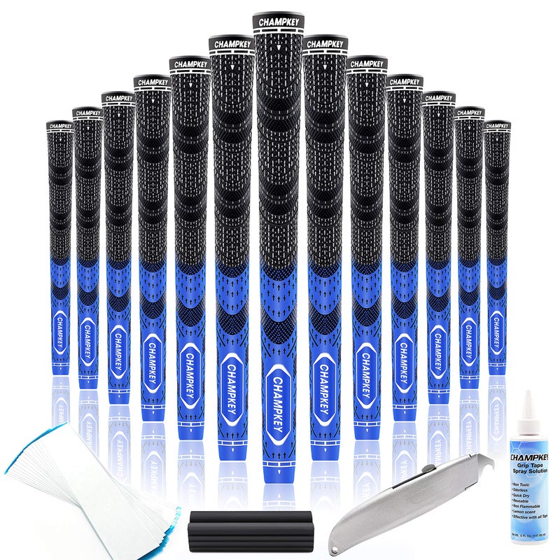 CHAMPKEY Premium Hybrid Golf Grips 13 Pack - All Weather Performance Golf Club Grips - Choose Between 13 Grips with Full Kits and 13 Grips - Image 1